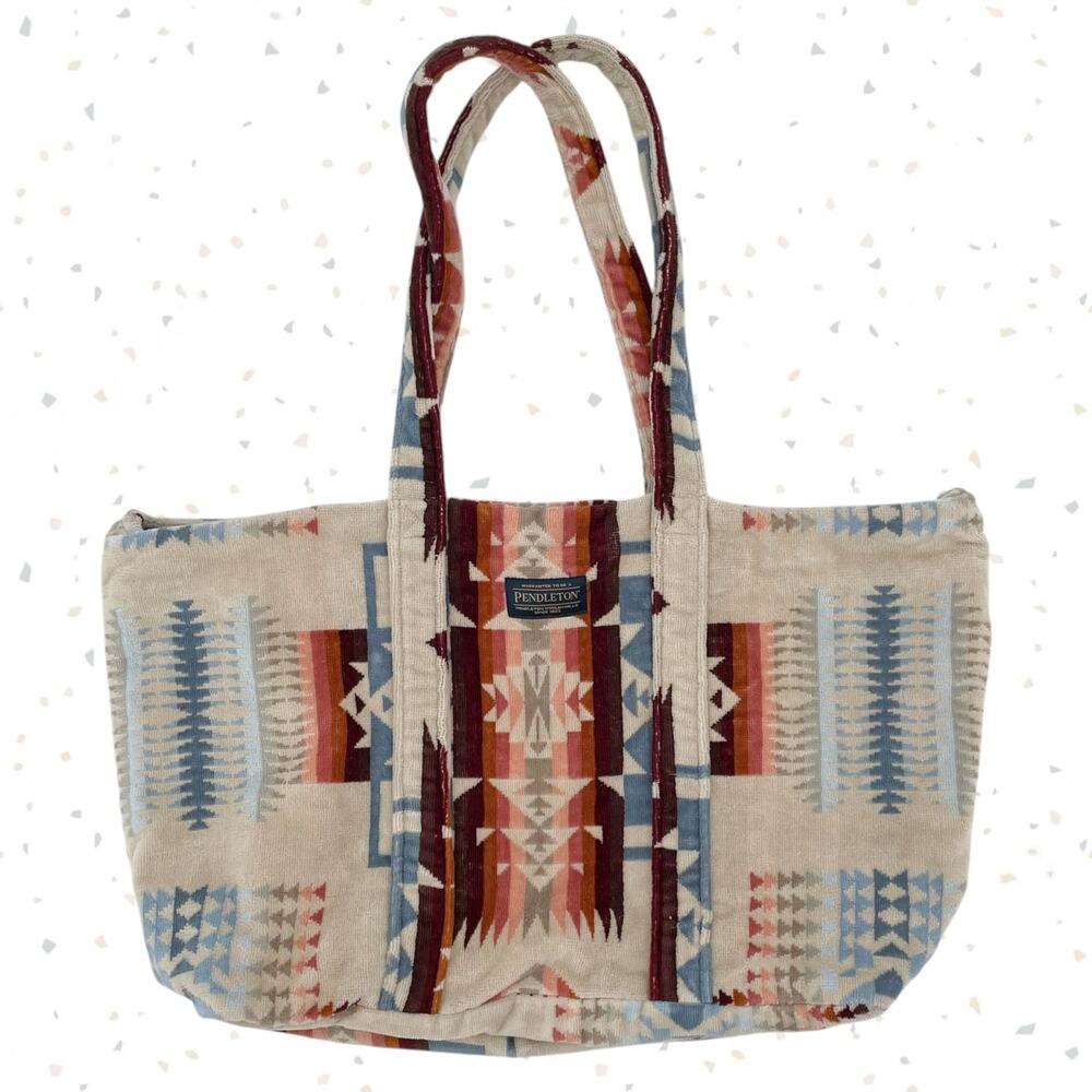 Pendleton Southwest Tote Bag Weekender Chief Joseph Rosewood Soft Cotton Terry
